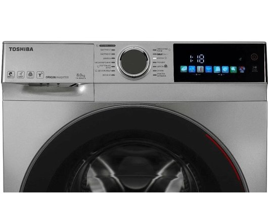 Стиральная машина TOSHIBA TW-BN90C4RU(SK) 8 кг 1400 об/мин инверторная с паром с дозагрузкой белья тихая умная